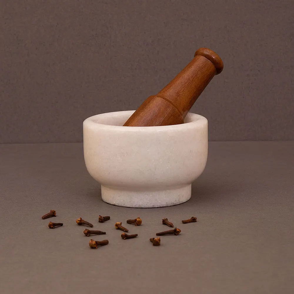 Marble mortar and pestle